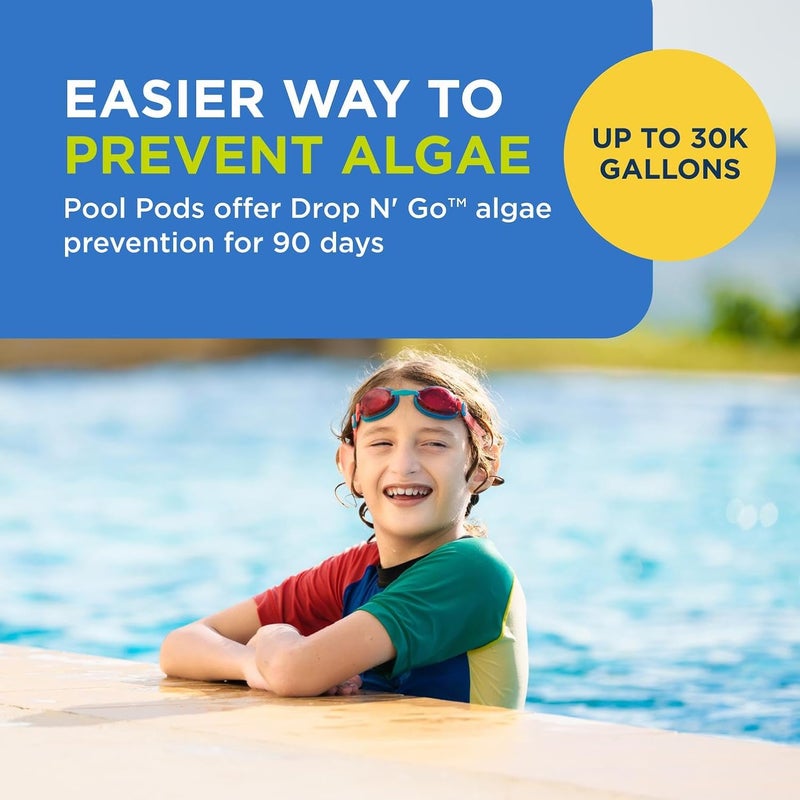Frog 90-Day Algae Barrier - Dry Formula Algaecide Prevents Black, Green and Yellow Algae for Pools up to 30,000 Gallons - Pool Maintenance & Treatment - 3 Pods - Image 2
